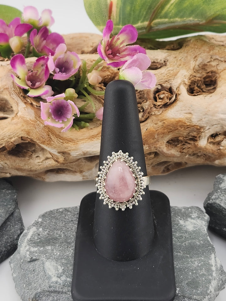 Morganite Teardrop Ring Size 8