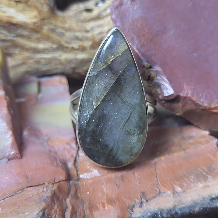 Natural Labradorite 925 Sterling Silver Ring