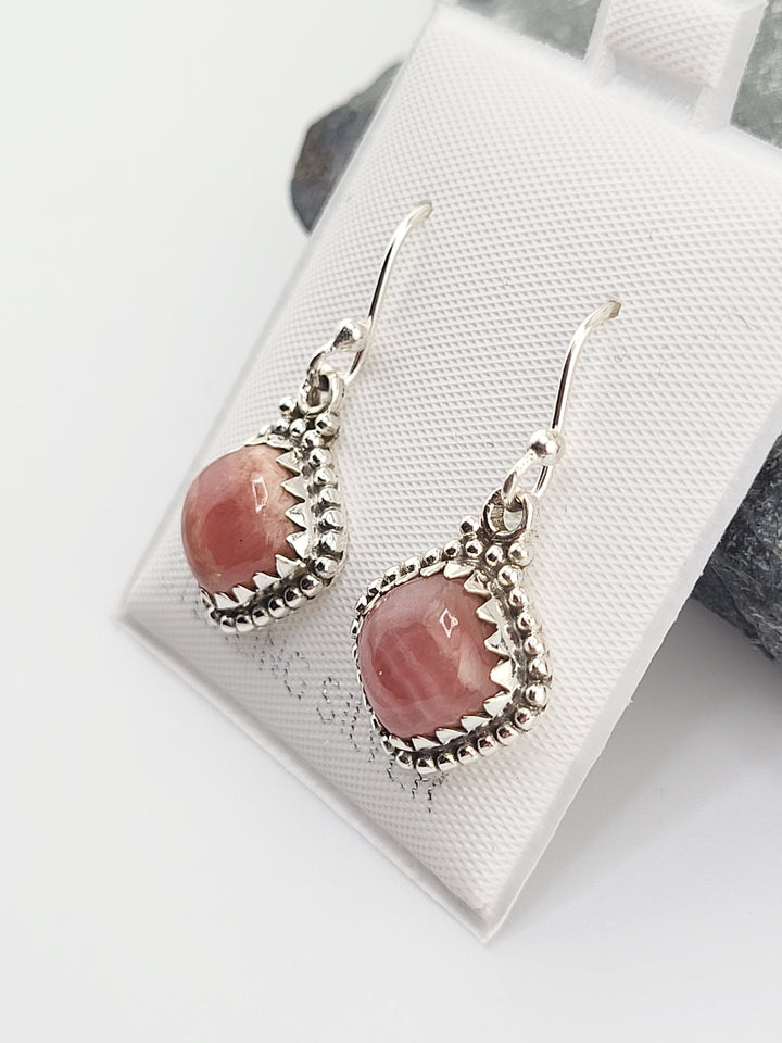 Rhodochrosite Dangle Earrings