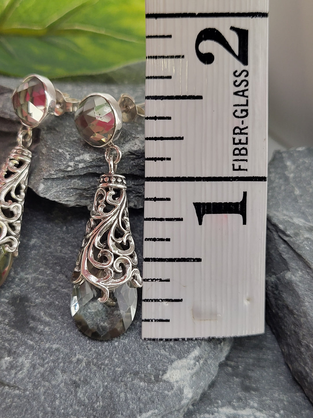 Bali Green Amethyst Dangle Earrings