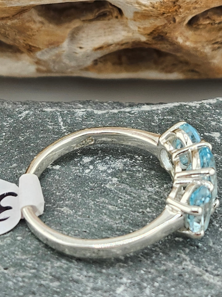 Three Stone Topaz Ring