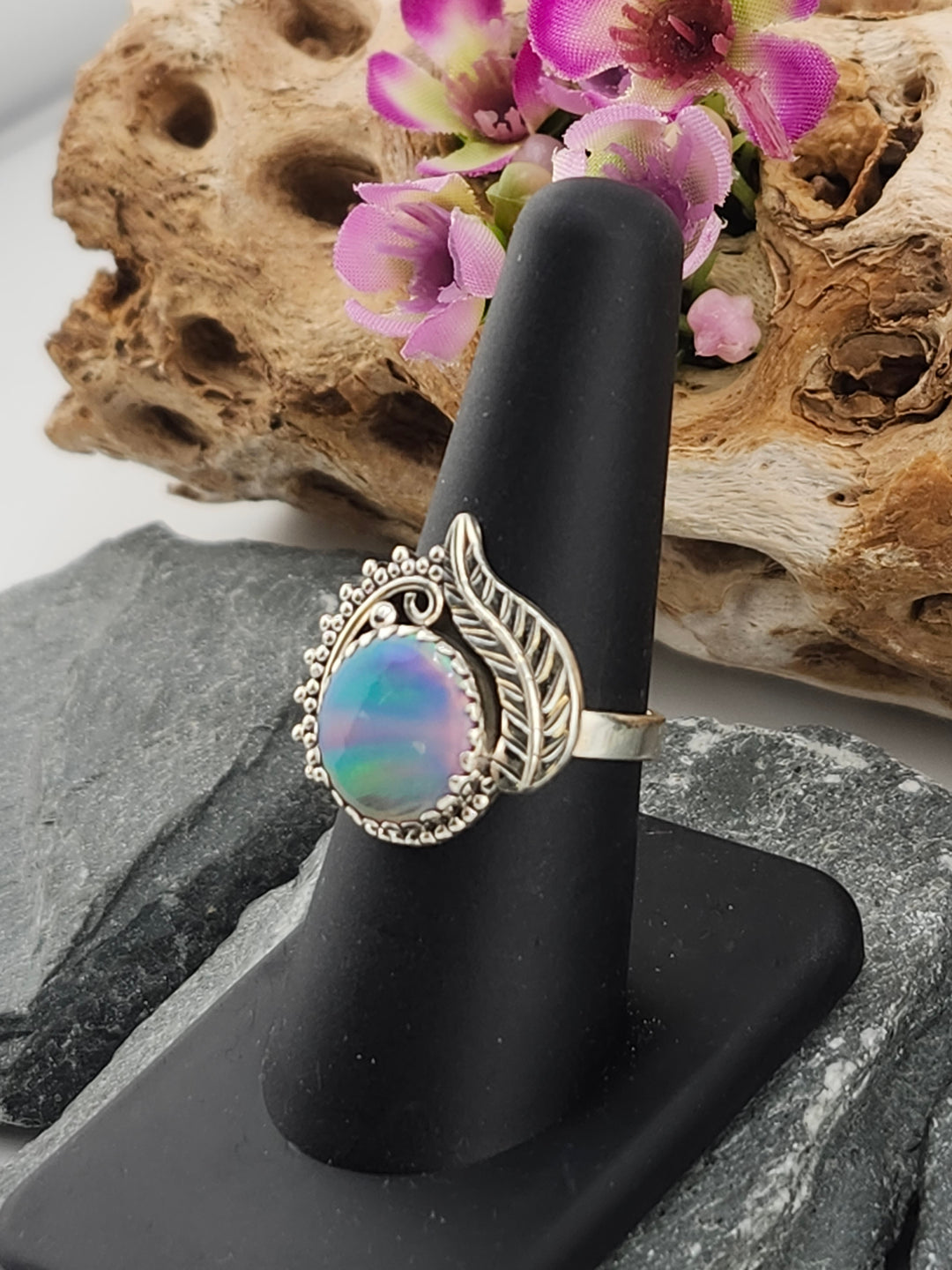 Aurora Opal Ring Size 8