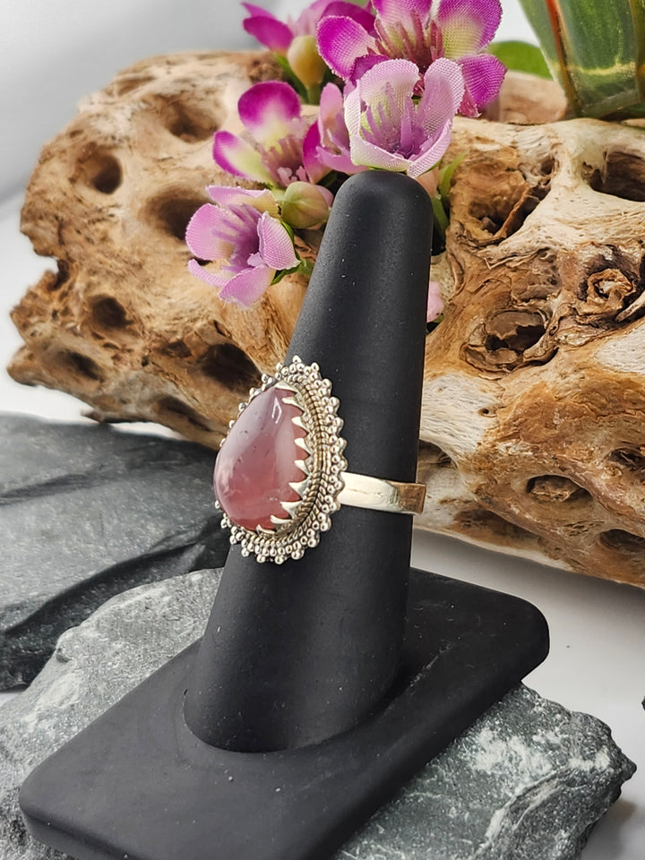 Morganite Teardrop Ring Size 8