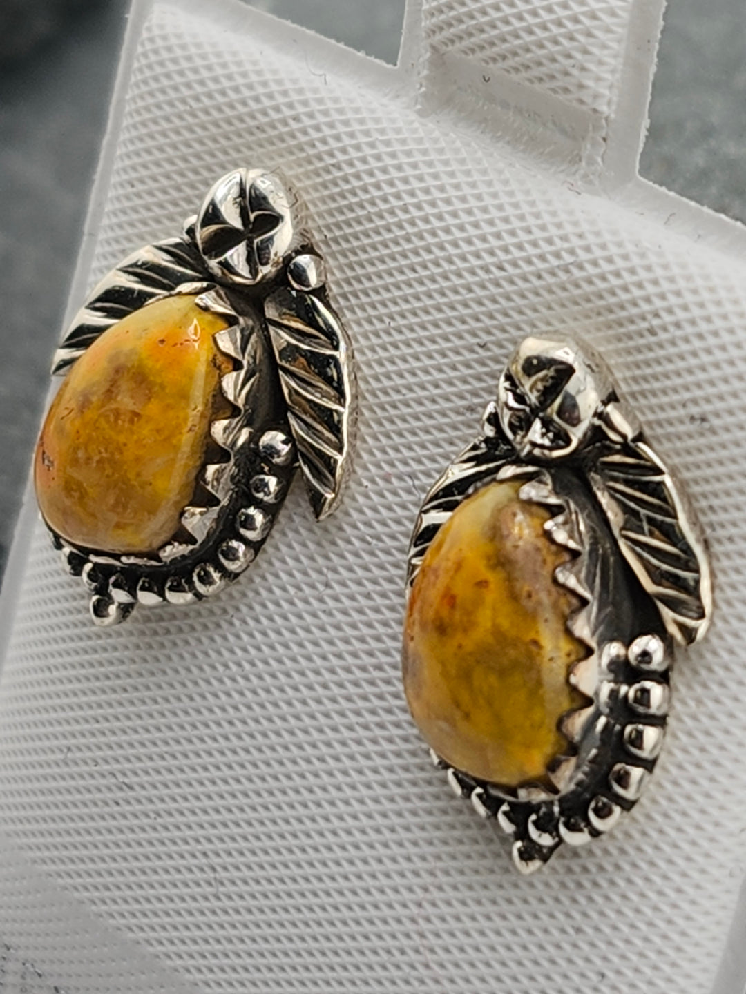 Bumblebee Jasper PostBack Earrings