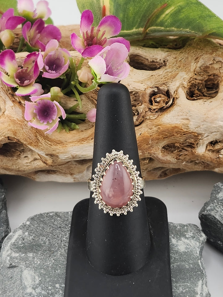 Morganite Teardrop Ring Size 8