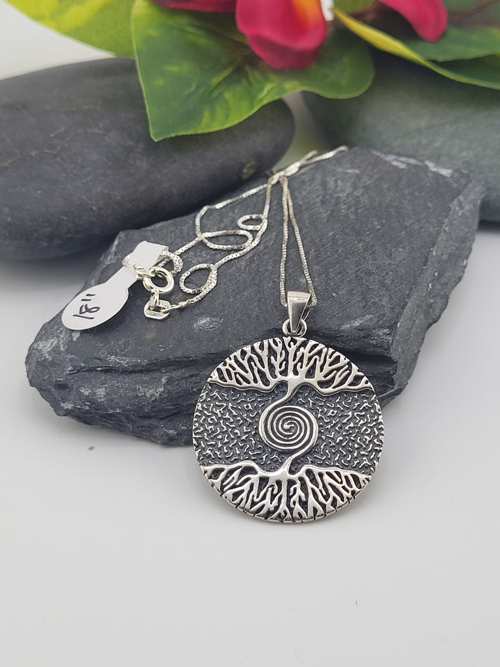 Silver Tree of Life Pendant with 18" Chain