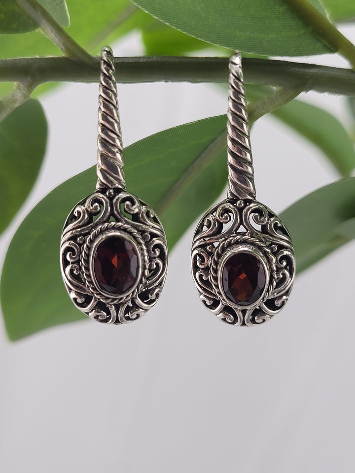 Bali Garnet Earrings