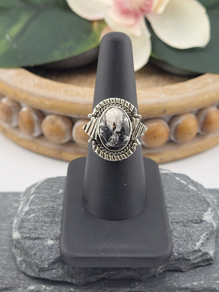 White Buffalo Oval Ring