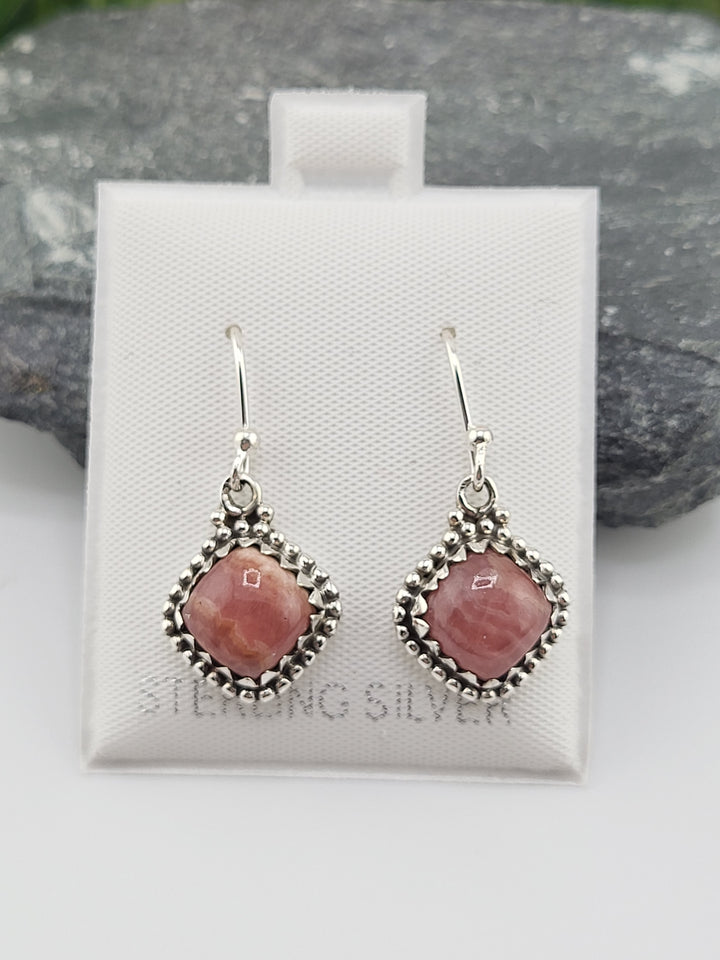 Rhodochrosite Dangle Earrings